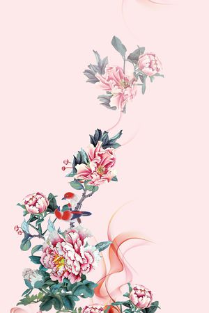 牡丹印花花型图片