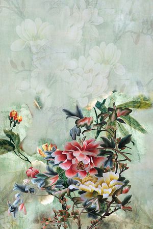 牡丹印花花型图片