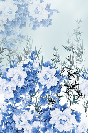 牡丹印花花型图片