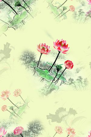 衬衫印花花型图片