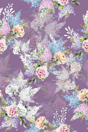 鸢尾花印花花型图片