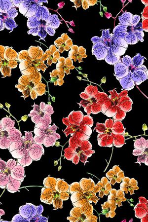 水彩花卉印花花型图片
