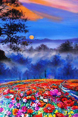 油画花型印花花型图片