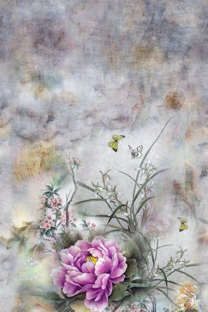 牡丹印花花型图片